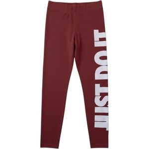Nike Work Out Gym Leggings Just Do It Red Yoga Running Training Dance Hike Sz L
